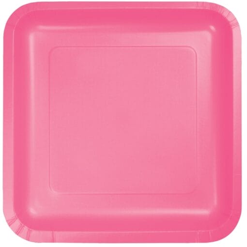 Candy Pink Plate Paper Sqr 7&Quot; 18Ct
