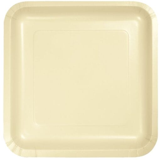Ivory Plate Paper Sqr 7&Quot; 18Ct