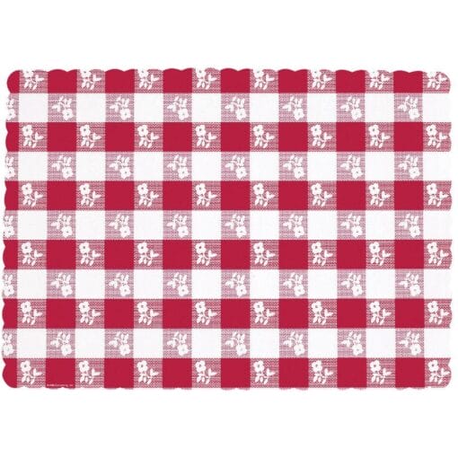 Red Gingham Placemats Printed Paper 50Ct