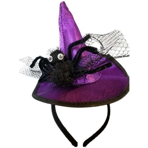 Witch Hat Mini W/Spider Purple