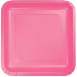 Candy Pink Plate Paper SQR 9" 18CT
