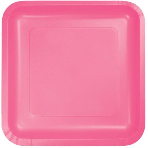 Candy Pink Plate Paper Sqr 9&Quot; 18Ct