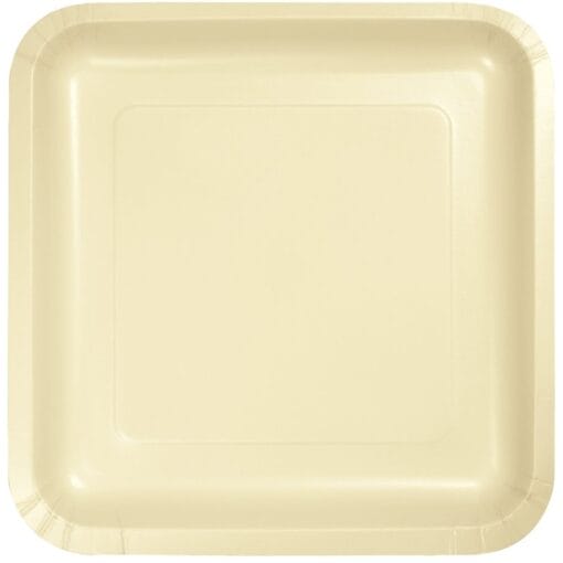 Ivory Plate Paper Sqr 9&Quot; 18Ct