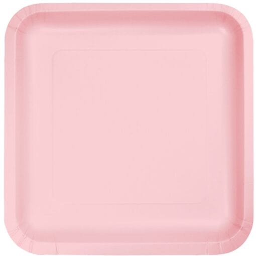 Classic Pink Plate Paper Sqr 9&Quot; 18Ct