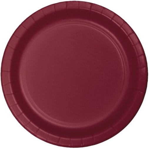 Burgundy Plate Paper 9&Quot; 24Ct
