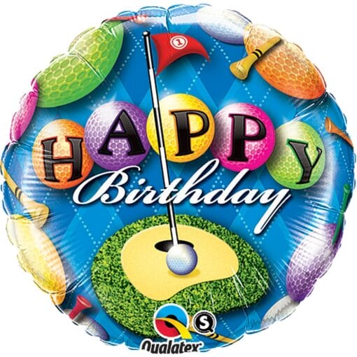 18&Quot; Rnd Birthday Golfer Foil Balloon