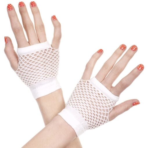 Thick Diamond Net Gloves White