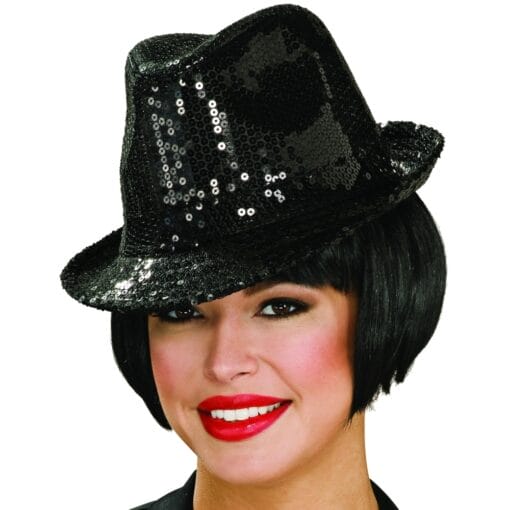 Fedora Sequin Black