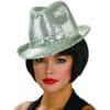 Fedora Hat w/Silver Sequins