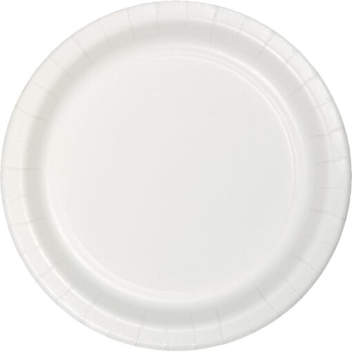 White Plate Paper Rnd, 10&Quot; 24Ct