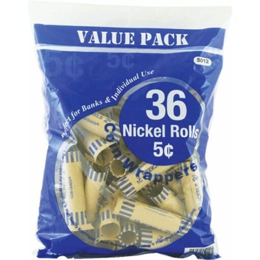 Coin Wrappers, Nickel 36Pk