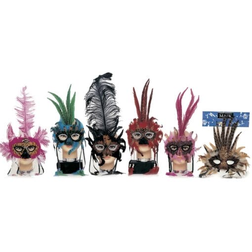 Fancy Feather Mask Assorted