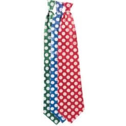 Dotted Satin Long Tie Blue