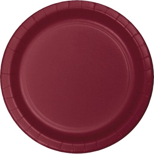 Burgundy Plate Paper Rnd 10&Quot; 24Ct