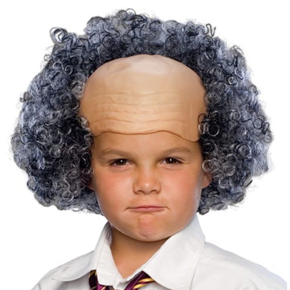 Bald w Grey Curly Sides Wig Child Party Connexion LLC