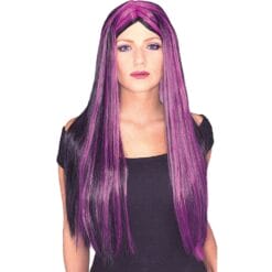 Wig Black/Purple Streak 24" Long