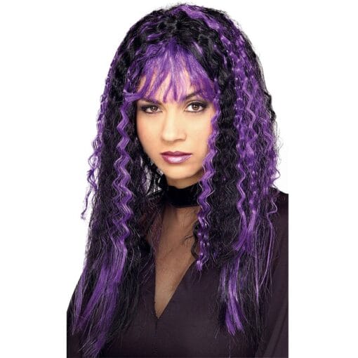 Sinister Crimp Wig Black/Purple