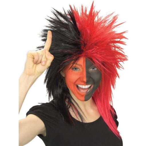 Sports Fan Wig Black/Red