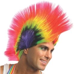 Rave Punk Rainbow Mohawk Wig