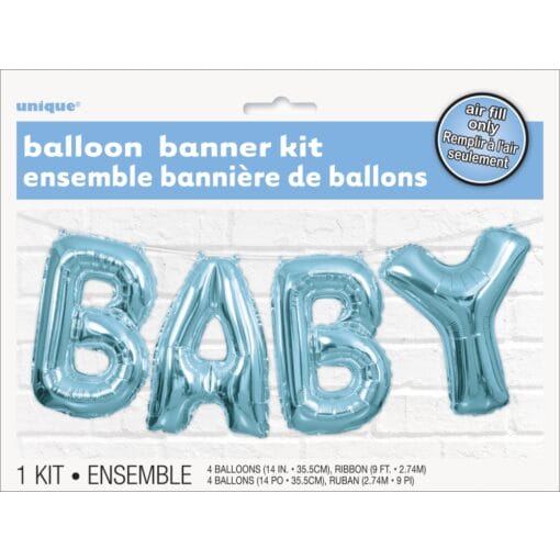 Blue Baby Letter Balloon Banner Kit 14&Quot;