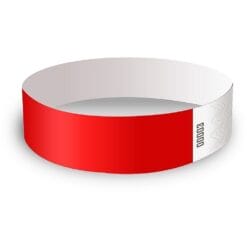 Wristband Red 3/4" Tyvek 100CT