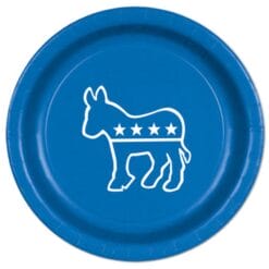 Democratic Plates Blue RND 9"