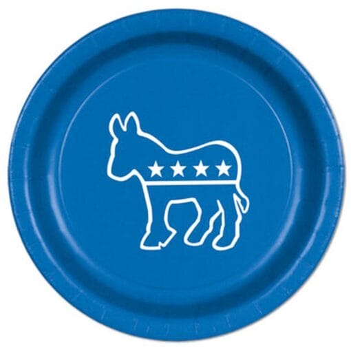 Democratic Plates Blue Rnd 9&Quot;