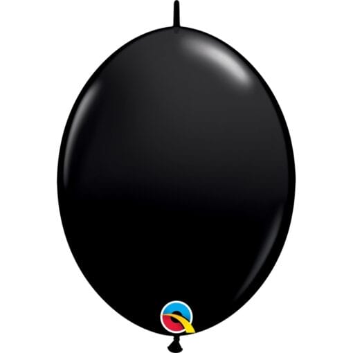 12&Quot; Qlink Onyx Black Latex Balloons 50Ct