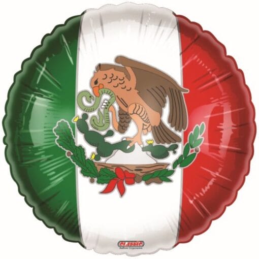 18&Quot; Rnd Mexican Flag 2Sd Foil Balloon