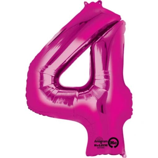 34&Quot; Shp Pink #4 Foil Balloon
