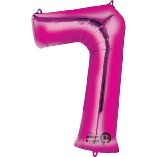 34&Quot; Shp Pink #7 Foil Balloon