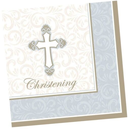 Christening Divinity Napkins Bvg 16Ct