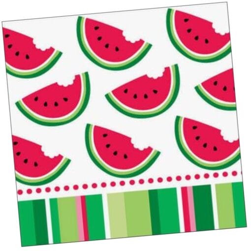 Watermelon Stripe Napkins Beverage 18Ct