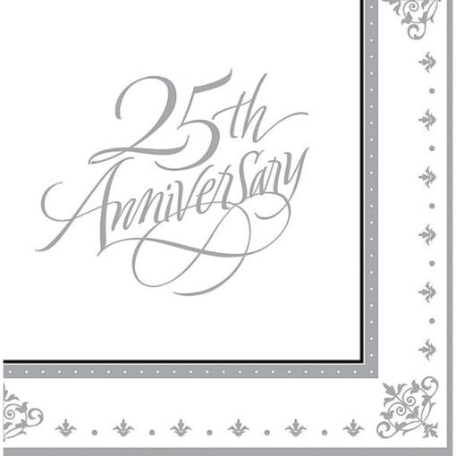 25Th Anniversary Napkins Lunch 16Ct