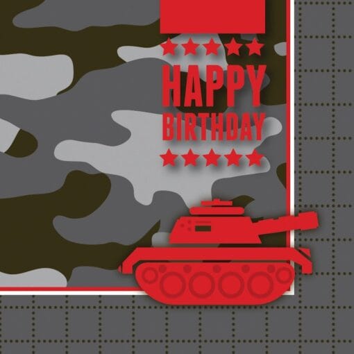 Operation Camo Napkins Lunch Bday 18Ct