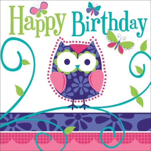 Owl Pal Napkins Lunch Bday 16Ct