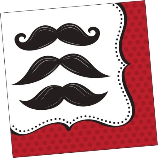 Mustache Madness Napkins Lunch 3P 16Ct