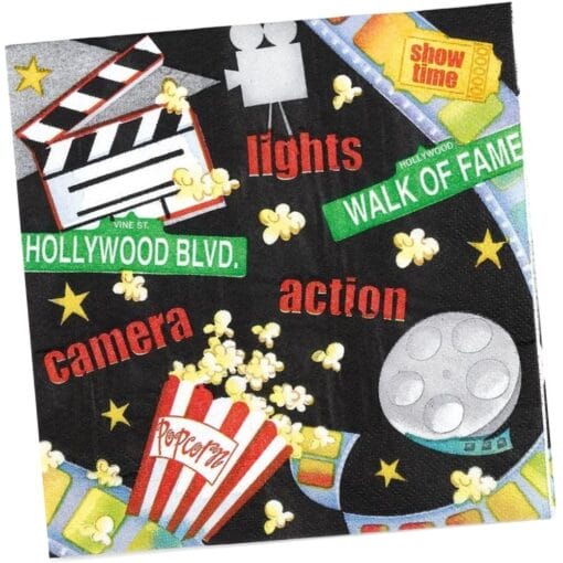 Lights Camera Action Napkins Lunch 16Ct