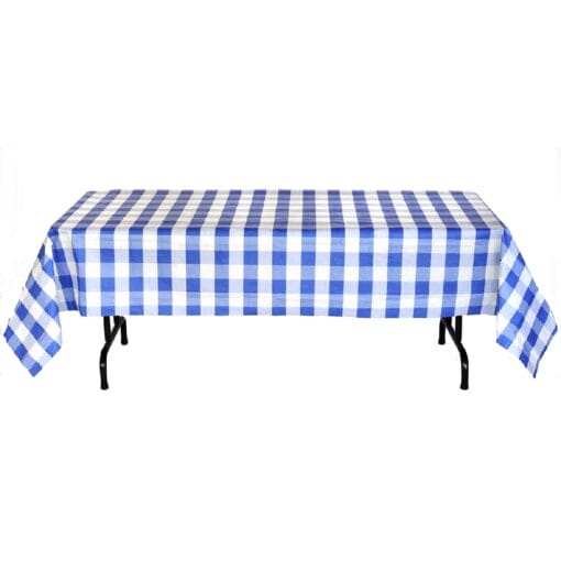 Blue &Amp; White Plaid Tablecover 54X108