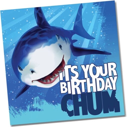 Shark Splash Napkins Lunch Birthday 16Ct