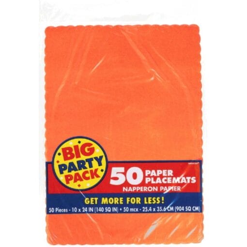 Orange Placemat Paper 50Ct (Amscan)