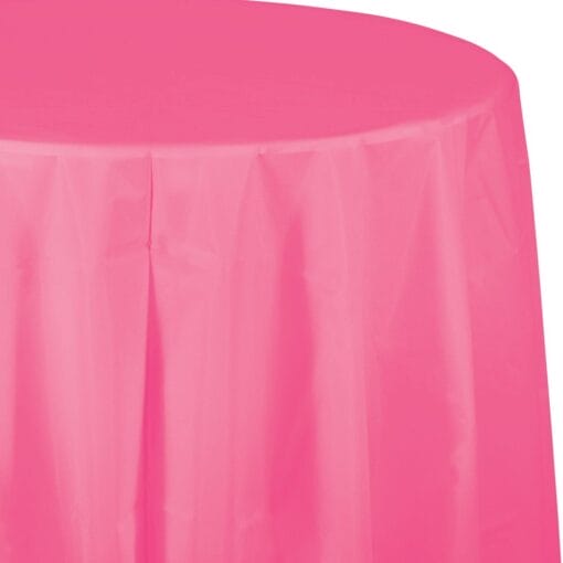 Candy Pink Tablecover 82&Quot; Rnd Plastic