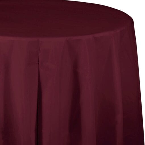Burgundy Tablecover 82&Quot; Rnd Plastic