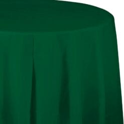 H Green Tablecover 82" RND Plastic