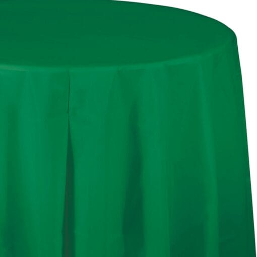 E Green Tablecover 82&Quot; Rnd Plastic