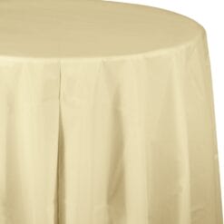 Ivory Tablecover 82" RND Plastic
