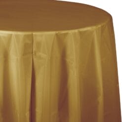G Gold Tablecover 82" RND Plastic