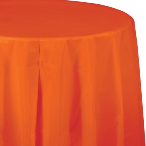 Orange Tablecover 82&Quot; Rnd Plastic