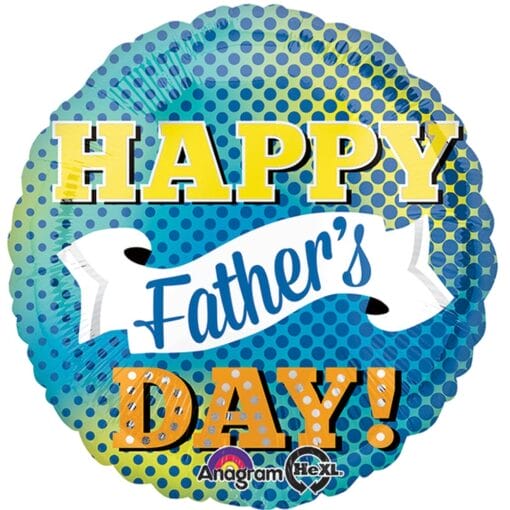 18&Quot; Rnd Father'S Day Dots &Amp; Banners Foil