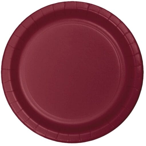 Burgundy Plate Paper 7&Quot; 24Ct
